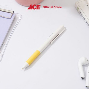 Ace - Ataru Pulpen Biru Retractable - Pink/Putih