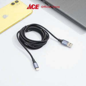 Ace - Ataru 2 Mtr Kabel Charger Nylon Braided Usb To Lightning - Abu