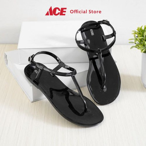 Ace - Ataru Ukuran 41 Sandal Wanita Jelly - Hitam