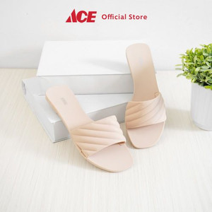 Ace - Ataru Ukuran 41 Sandal Wanita Slim Slides - Krem Beige