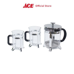 Ace - Delicia 600 Ml Set 3 Pcs Teko Kopi French Press Dengan Mug