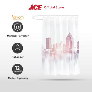 Ace - Forhom 180x180 Cm Tirai Kamar Mandi Dengan C Hooks City