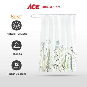 Ace - Forhom 180x180 Cm Tirai Kamar Mandi Dengan Hooks Botanica