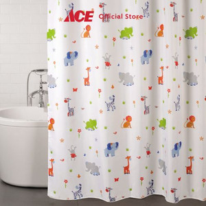 Ace - Forhom 180x200 Cm Tirai Kamar Mandi Dengan Hooks Multi