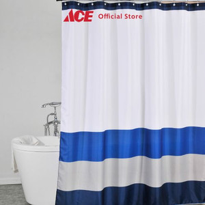 Ace - Forhom 200x180 Cm Tirai Kamar Mandi Dengan C Hook - Biru