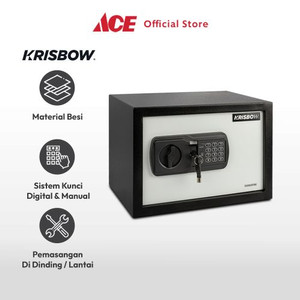 Ace - Krisbow 35x25x25 Cm Brankas Besi 25nek 1/3 Mm - Hitam/putih