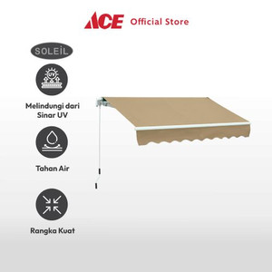 Ace - Soleil 295x250 Cm Atap Kanopi Tarik - Cokelat Tan