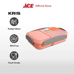 Ace - Kris 1.1 Ltr Tempat Makan Dengan Sendok & Garpu - Pink Muda