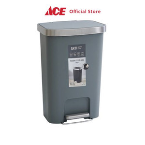 Ace - Eko 50 Ltr Hana Tempat Sampah Pedal Square - Abu-Abu