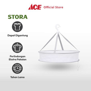 Ace - Stora Jemuran Baju Gantung Lipat Mesh - Putih