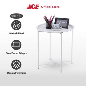 Ace - Soleil 46 Cm Meja Teras Dengan Tray - Putih