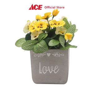 Ace - Arthome 22.3 Cm Bunga Artifisial Pansy - Putih/Kuning