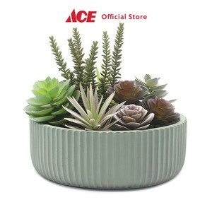 Ace - Arthome 20.3 Cm Tanaman Artifisial Sukulen Dengan Pot - Hijau