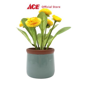 Ace - Arthome 15.2 Cm Bunga Artifisial Chrysanthm Dengan Pot - Kuning