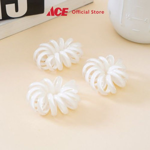 Ace - Ataru Set 3 Pcs Ikat Rambut Spiral Dengan Kotak - Putih