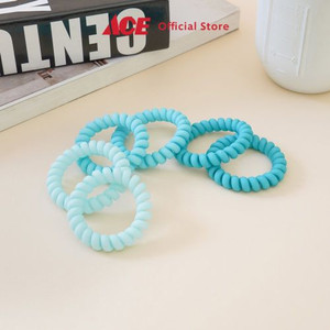 Ace - Ataru Set 6 Pcs Ikat Rambut Spiral - Biru