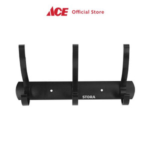 Ace - Stora Gantungan Pakaian Dinding 3 Kait Double Aluminium - Hitam