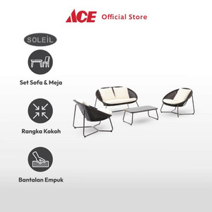 Ace - Soleil Set 4 Pcs Wicker Morocco Kursi & Meja Teras