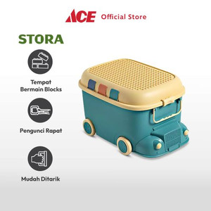 Ace - Stora 42.5X31X26 Cm Kotak Penyimpanan Dengan Roda Car - Hijau