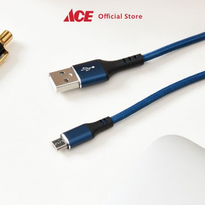 Ace - Ataru Kabel Charger Braided Usb To Micro Usb - Biru