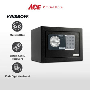 Ace Krisbow 23X17X17 Cm Brankas Besi 17Nef 1/3Mm - Hitam