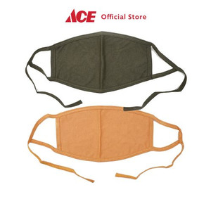 Ace - Masker Kain 2 Lapis Headloop Katun Combed 30s - Cokelat