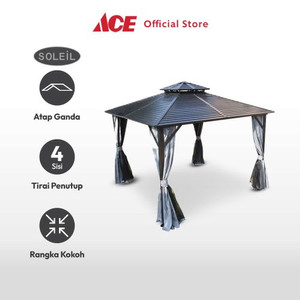 Ace - Soleil 3x3 Mtr Tenda Gazebo Aluminium Metal - Hitam