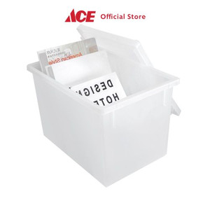 Ace - Clover 35.5X24.5X23 Cm Kotak Penyimpanan Dengan Tutup - Putih