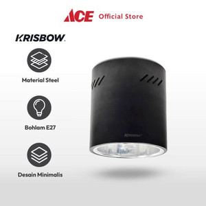 Ace - Krisbow Housing Lampu E27 6 Inci - Hitam