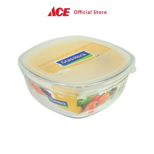 Ace - Glasslock 440 Ml Wadah Makanan Square - Transparan