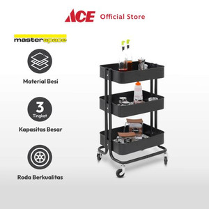 Ace Indonesia Masterspace Rak Troli Dapur 3 Tingkat - Hitam