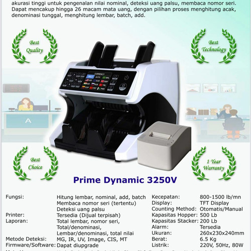 MESIN PENGHITUNG UANG MATA UANG ASING| PRIME DYNAMIC 3250V |BERGARANSI