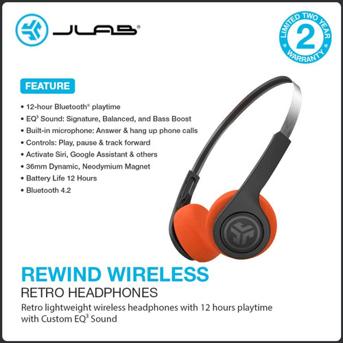 JLab Rewind Wireless Retro Headphones Garansi resmi