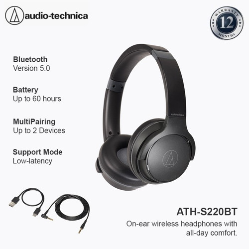 AUDIO TECHNICA Headphone Bluetooth ATH-S220BT BLACK