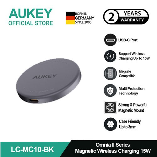 AUKEY Magsafe Wireless Charging Up To 15W Support Iphone 12 & 15