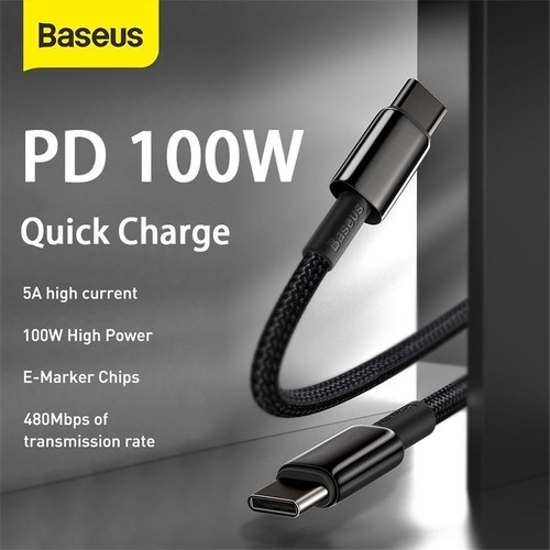 Baseus Tungsten Gold Fast Charging Data Cable C to C 480mbps 100W 5A