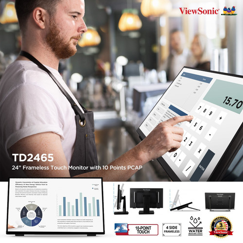 ViewSonic TD2465 24” Frameless Touch Monitor IPS 24 Inci 1080p