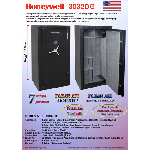 Brankas HONEYWELL 3032DG Brangkas Khusus 3032-DG Bahan Baja Tahan api