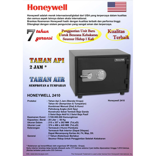 Brankas HONEYWELL 2410 Tahan Api Bergaransi