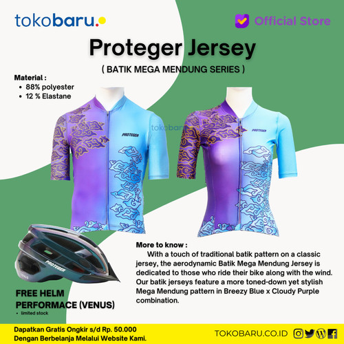 Jersey Sepedah Proteger Men's MEGA MENDUNG BLUE X PURPLE