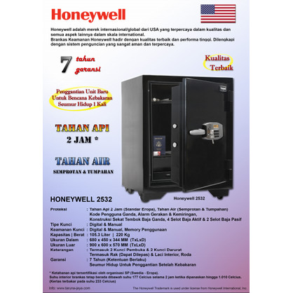 Brankas HONEYWELL 2532 Brangkas Baja Tahan Api - Kunci Digital - Alarm