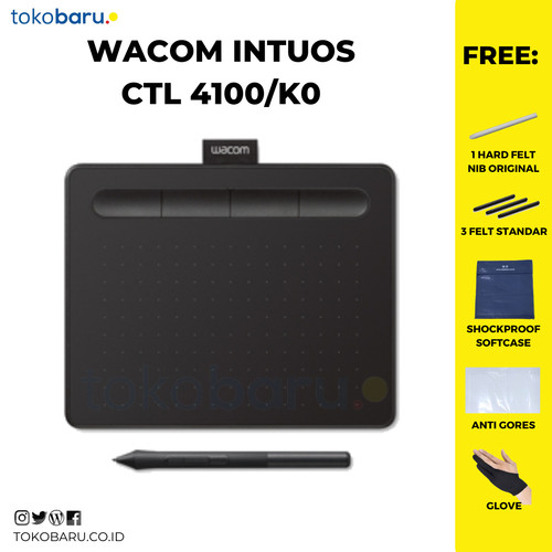 FREE BONUS! MURAH!WACOM CTL-4100/K0-C Intuos Pen Small Wired