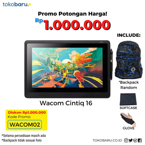 WACOM DTK-1660 Cintiq Venus 16HD / Cintiq Venus Garansi Resmi