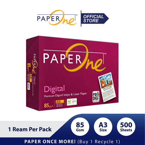 PaperOne Kertas A3 85gr Digital 1 Rim (500 lembar) Kertas HVS