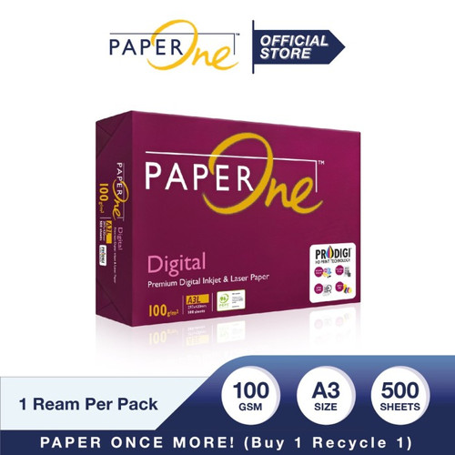 PaperOne Kertas A3 100gr Digital 1 Box (2500 lembar) Kertas HVS B2B