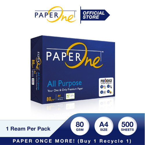 PaperOne Kertas A4 80gr All Purpose 1 Rim (500 lembar) Kertas HVS B2B