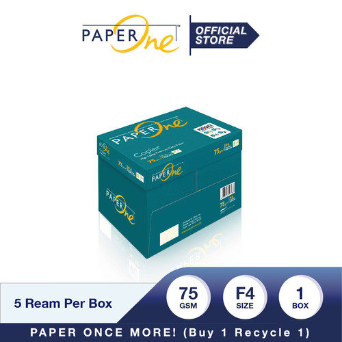 PaperOne Kertas F4 75gr Copier 1 Box (2500 lembar) Kertas HVS