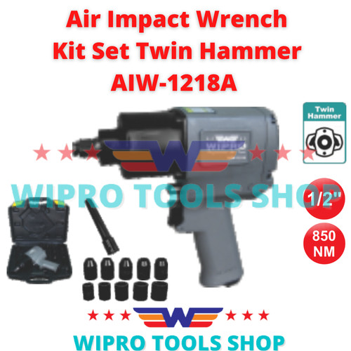 Alat Buka Baut Ban Angin / Air Impact Wrench Kit Set 1/2" AIW-1218A