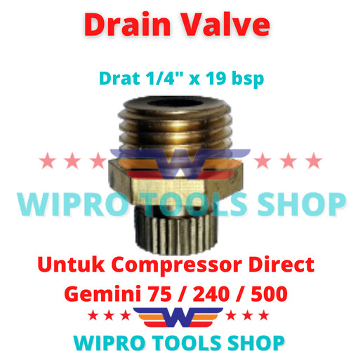 Nepel Buang Air Water Drain Valve Untuk Compresor Gemini 75 / 240 /500