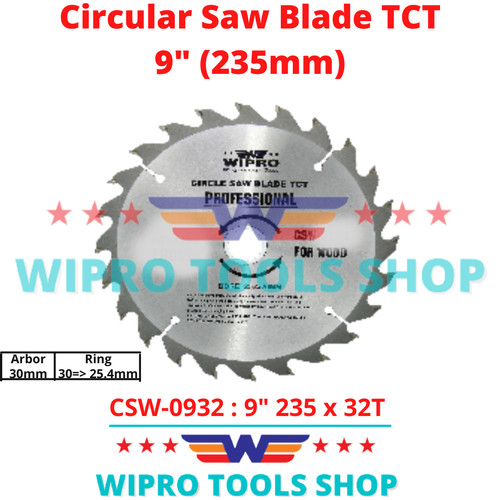 Mata Pisau Potong Kayu Gergaji Saw Blade 9" 235mm x 32T CSW-0932 Wipro